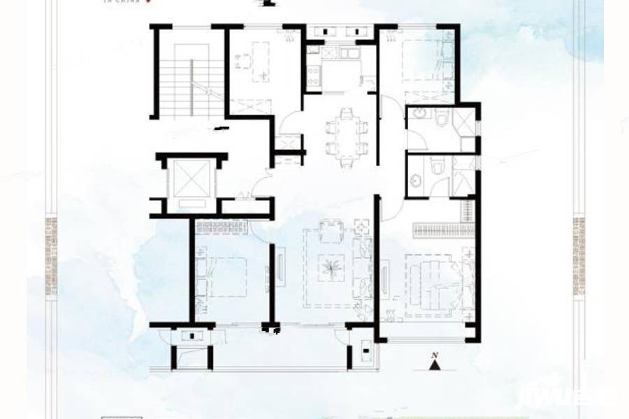 蓝城沁园4室2厅2卫137㎡户型图