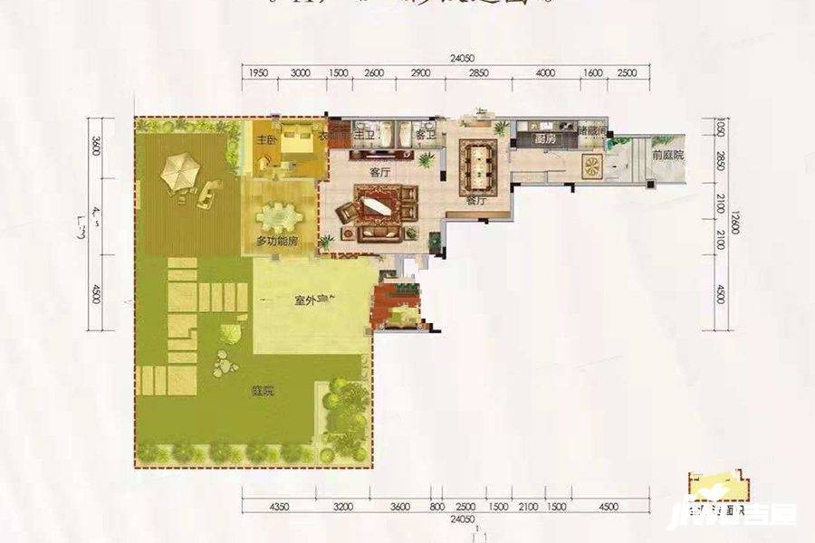 金手指太阳谷温泉城2室2厅2卫122.6㎡户型图