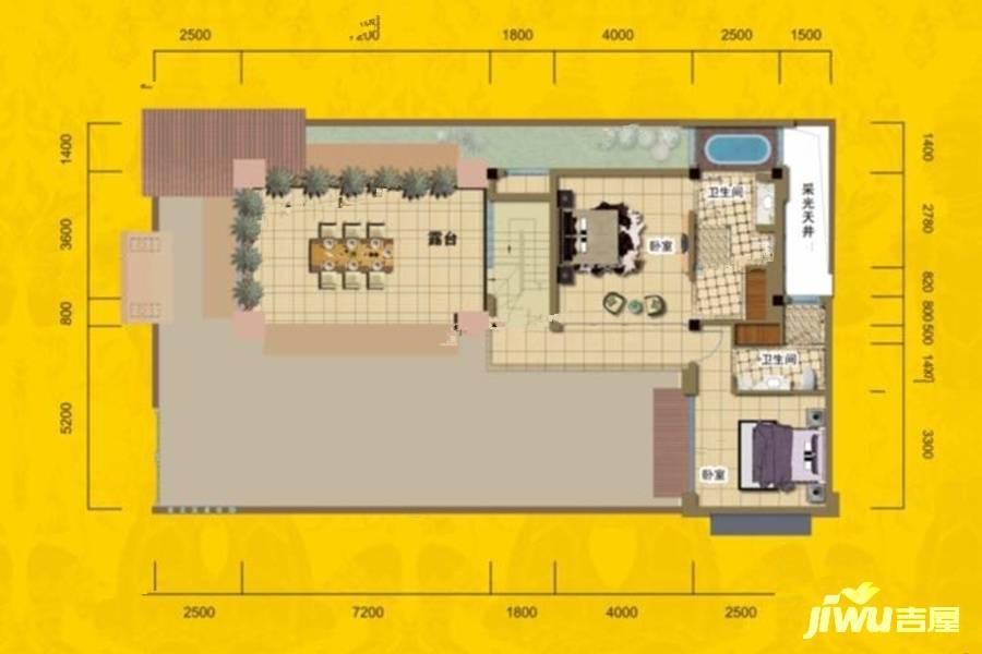 高龙湾1号4室3厅5卫221.5㎡户型图