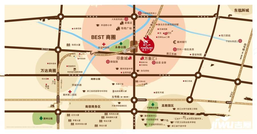 宁波宝龙广场公寓位置交通图