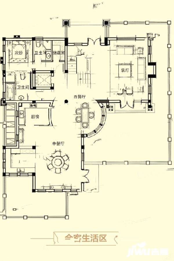 中城桃庄4室4厅5卫384.3㎡户型图