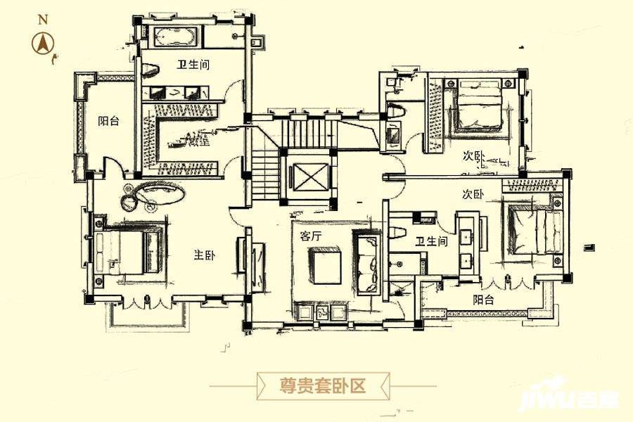 中城桃庄10室3厅4卫400.7㎡户型图