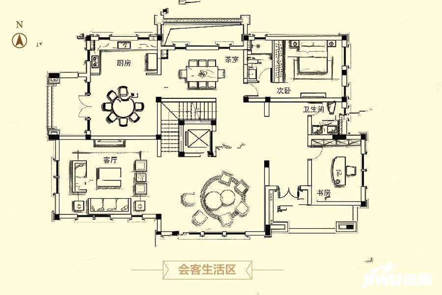 中城桃庄10室3厅4卫400.7㎡户型图