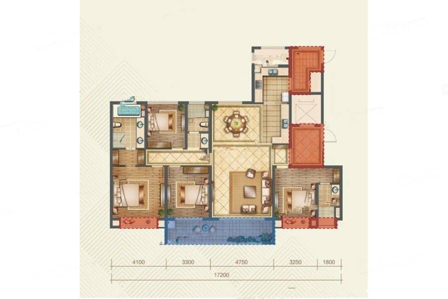 碧桂园梧桐府4室2厅3卫180㎡户型图