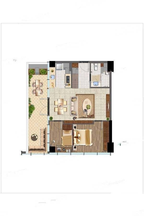 印象湾3室2厅1卫84㎡户型图