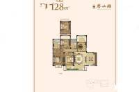 奥园誉山湖3室2厅2卫128㎡户型图