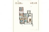 奥园誉山湖4室2厅2卫128㎡户型图