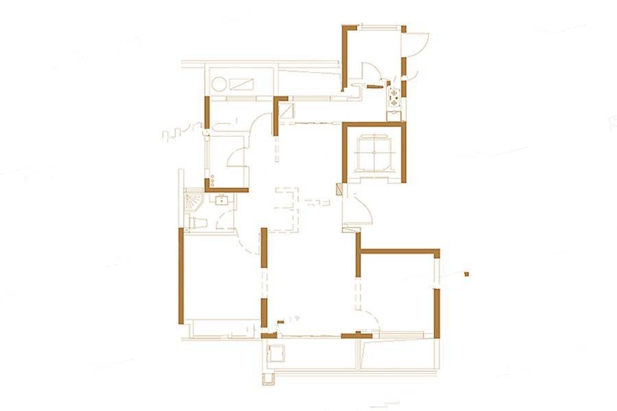 宋都江宸府3室2厅1卫115㎡户型图