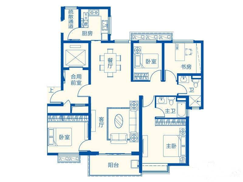 恒大海上半岛4室2厅2卫150㎡户型图