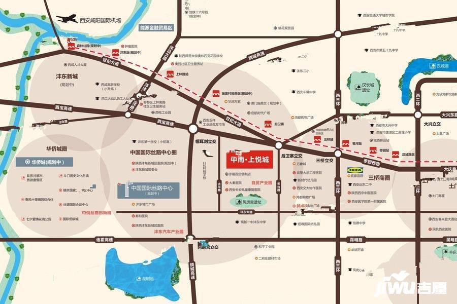 中南上悦城四期东沣位置交通图图片