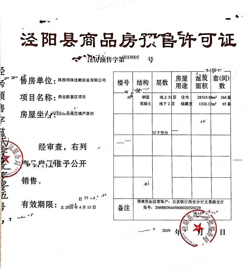 隆基泰和万和郡楼盘证照图片