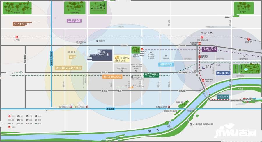 绿城咸阳桂语江南位置交通图图片