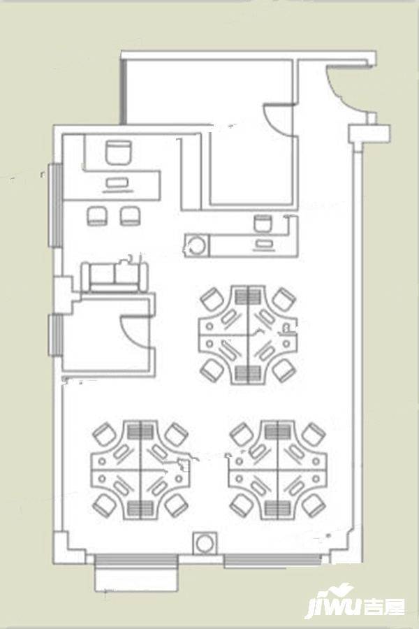 朱雀大厦写字楼1室0厅1卫99㎡户型图