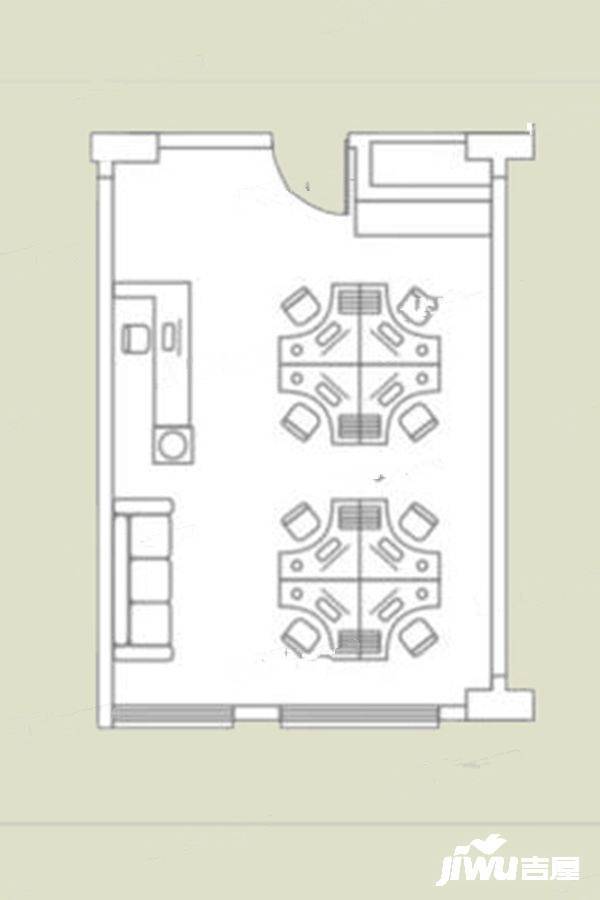 朱雀大厦写字楼1室0厅1卫55㎡户型图