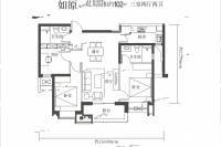 万科城如园3室2厅2卫102㎡户型图