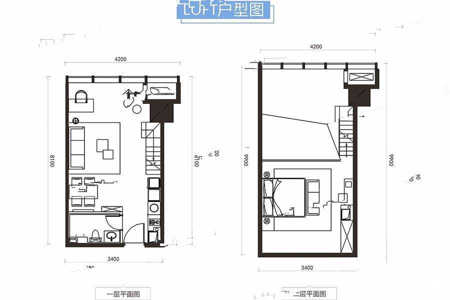 金辉环球中心1室1厅1卫45㎡户型图