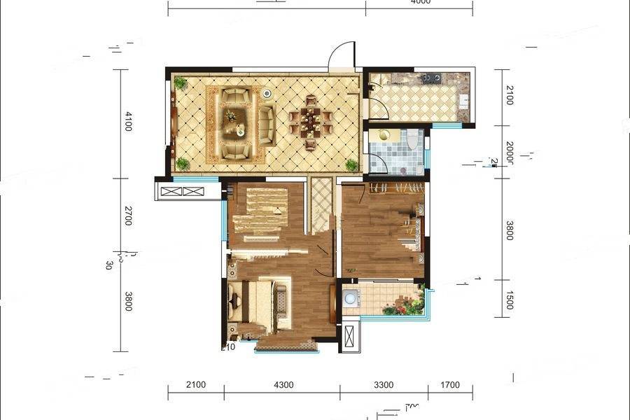 先河国际社区南区3室2厅1卫108㎡户型图