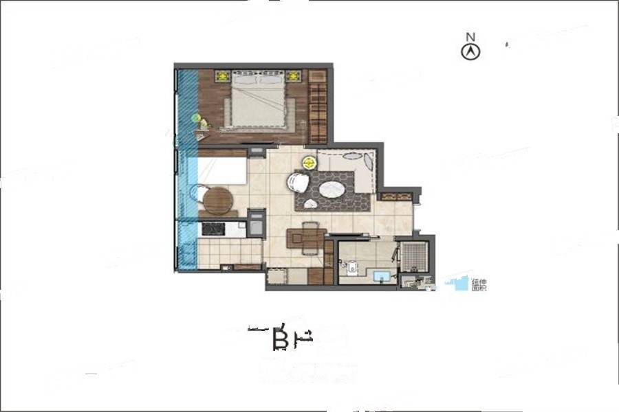 九树2室2厅1卫72.6㎡户型图