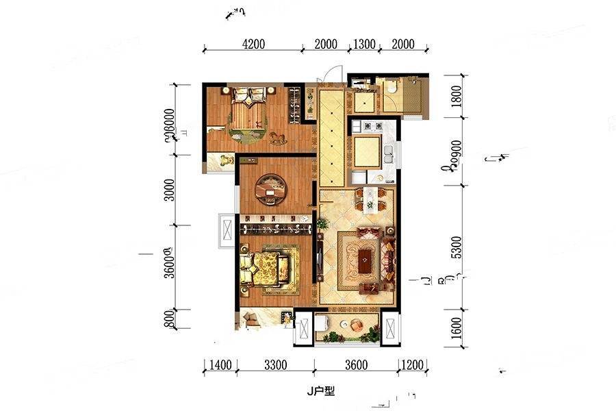 瑞和大唐府邸3室2厅1卫101.4㎡户型图