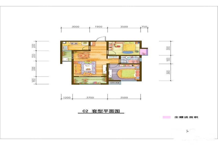 中渝国际城2室2厅1卫81㎡户型图
