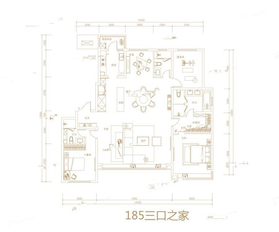 中国铁建西派时代
                                                            4房3厅3卫
