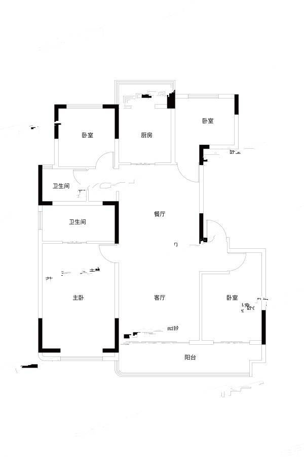 领航星宸4室2厅2卫164㎡户型图