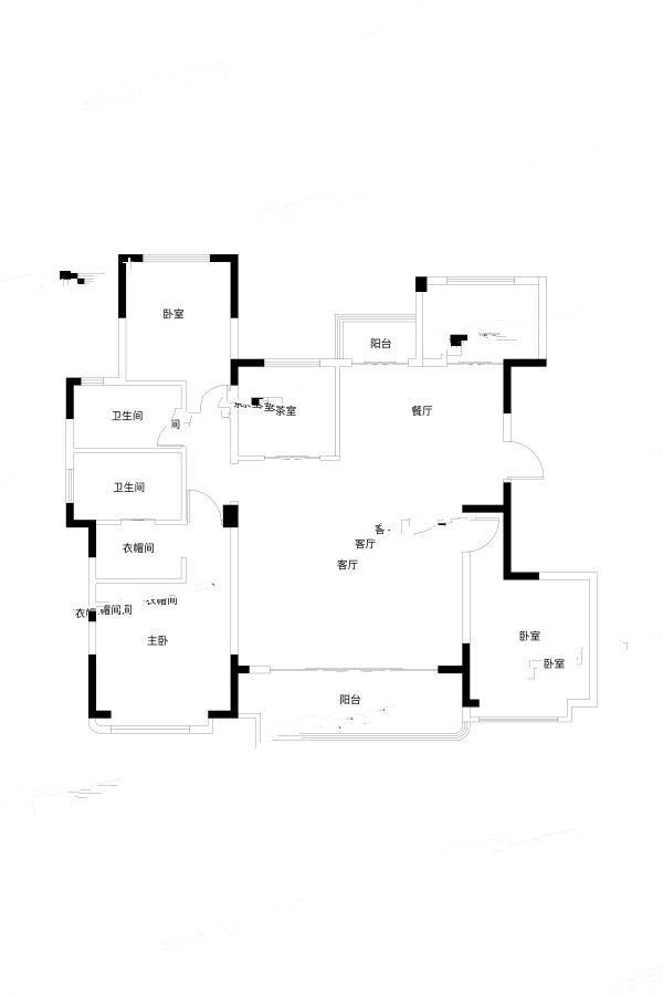 领航星宸4室2厅2卫164㎡户型图