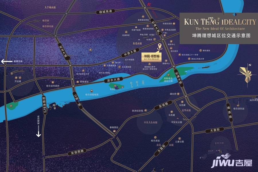 坤腾理想城位置交通图