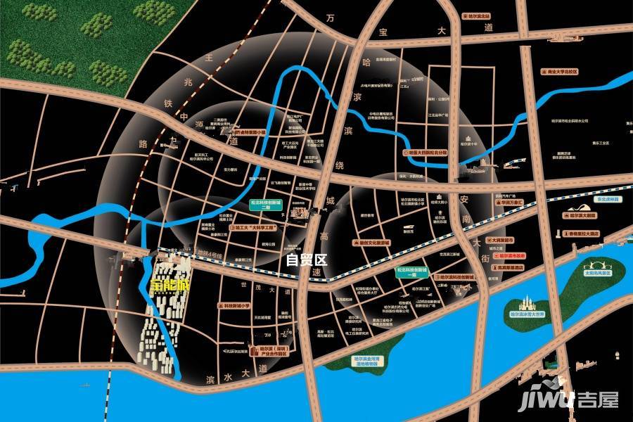 哈尔滨宝能城位置交通图