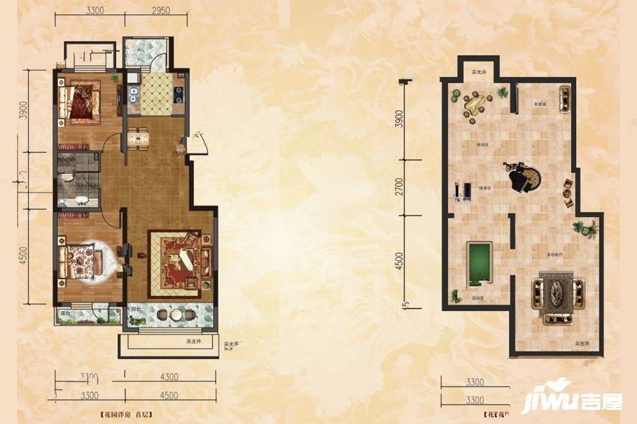 金鼎华庭2室1厅1卫103㎡户型图