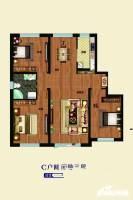 华南城紫荆名都3室2厅1卫112㎡户型图