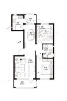哈西骏赫城2室2厅1卫106㎡户型图