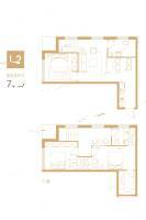 坤腾理想城3室2厅2卫73.4㎡户型图