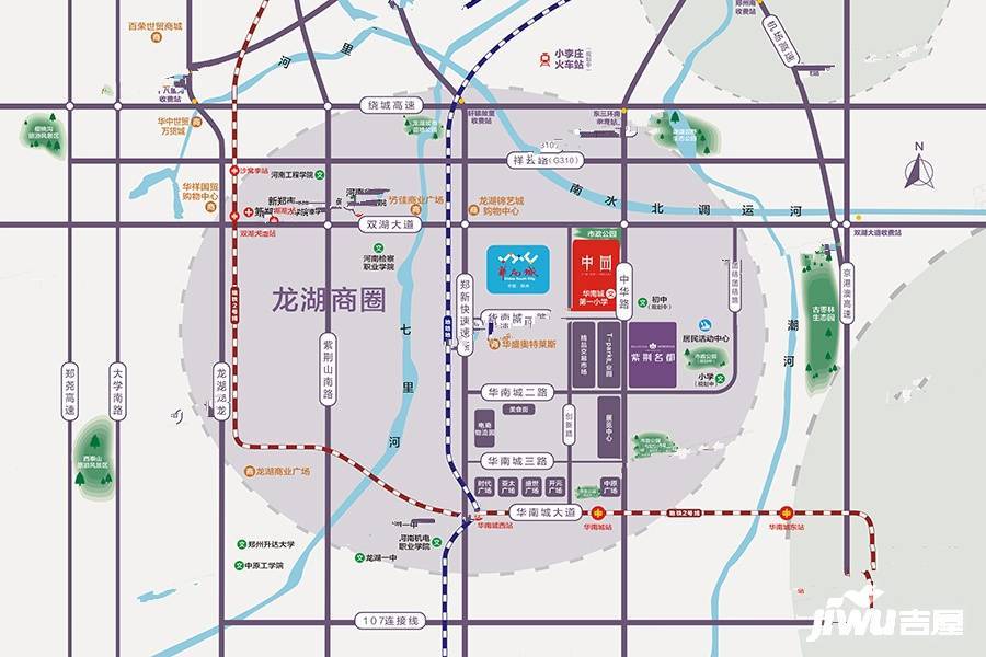 华南城紫荆名都位置交通图图片
