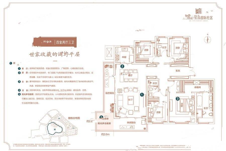 蓝光王府井小镇4室2厅3卫180㎡户型图