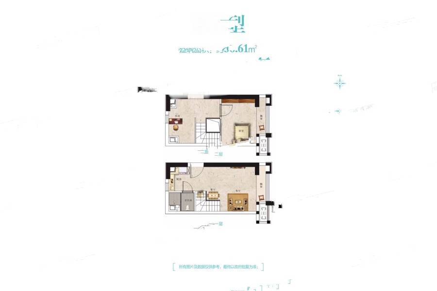 正商美誉铭筑1室2厅1卫36.6㎡户型图