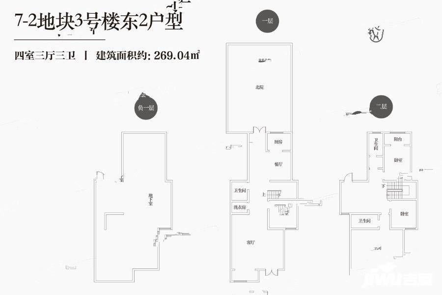 郑东龙湖一号4室3厅3卫269㎡户型图