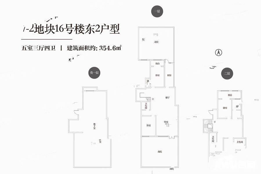 郑东龙湖一号5室3厅4卫354.6㎡户型图