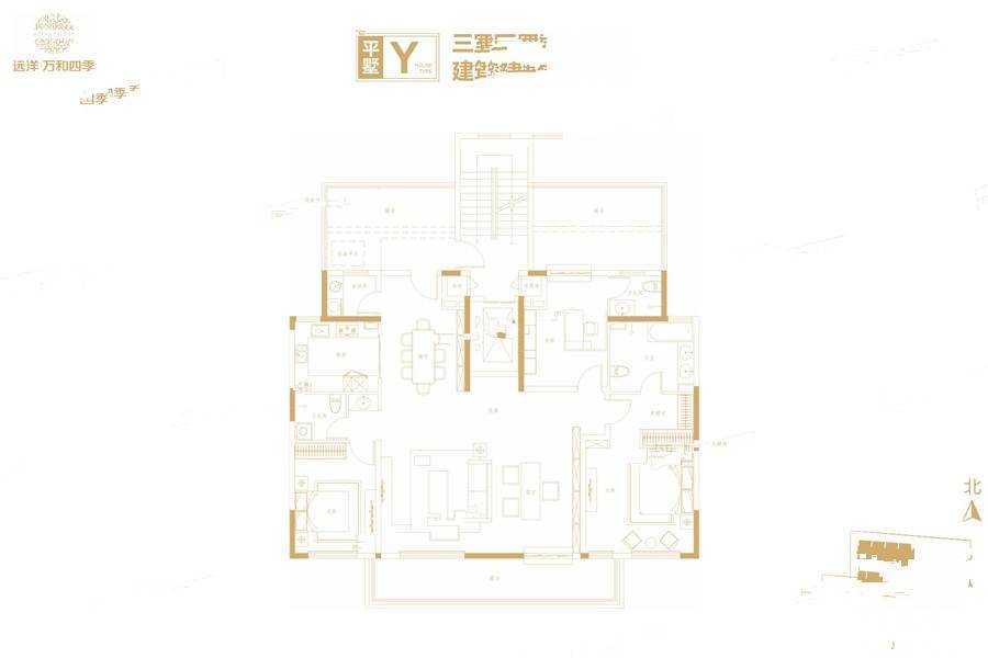 远洋万和四季3室2厅3卫171㎡户型图