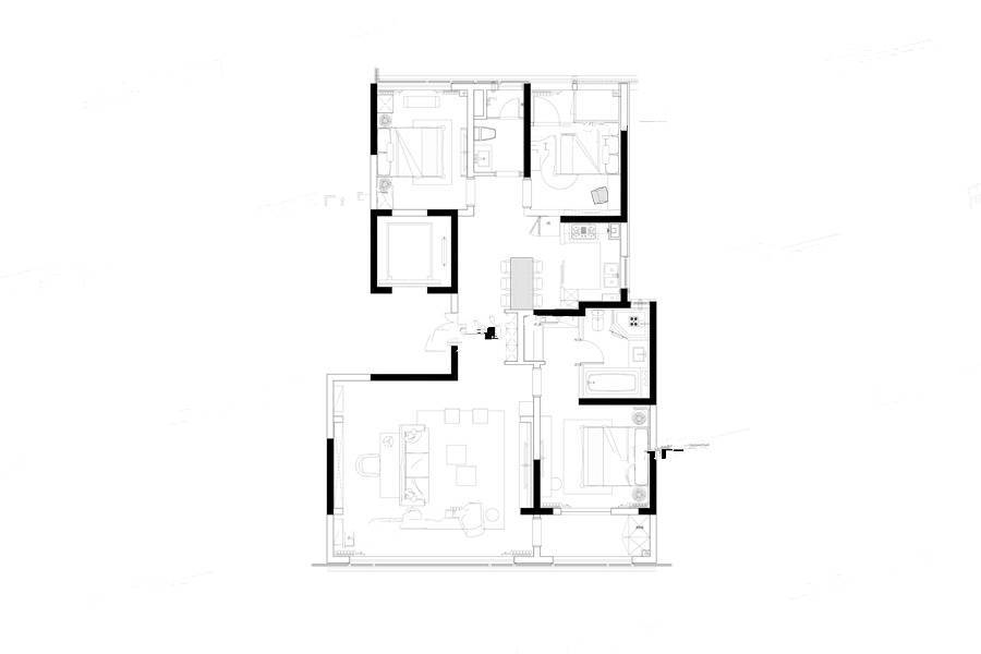 蓝城凤起梧桐3室2厅2卫137㎡户型图