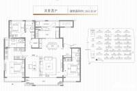 建业新筑4室2厅3卫163.3㎡户型图