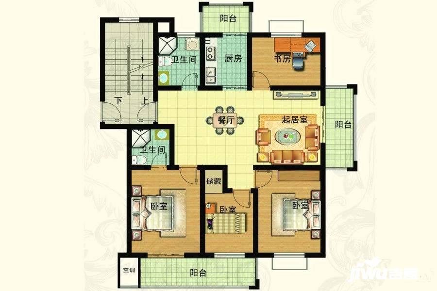 丰润嘉园4室2厅2卫126㎡户型图