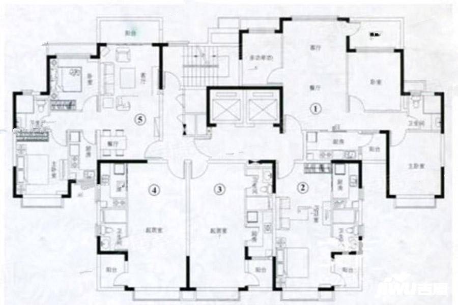 恒大海上威尼斯1室1厅1卫50㎡户型图