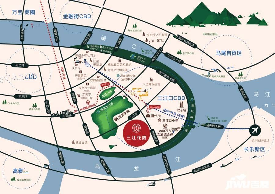 三江花语位置交通图