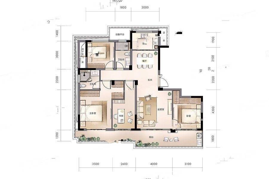 金昌樾府4室2厅2卫141㎡户型图