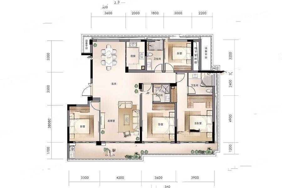 金昌樾府4室2厅3卫171㎡户型图