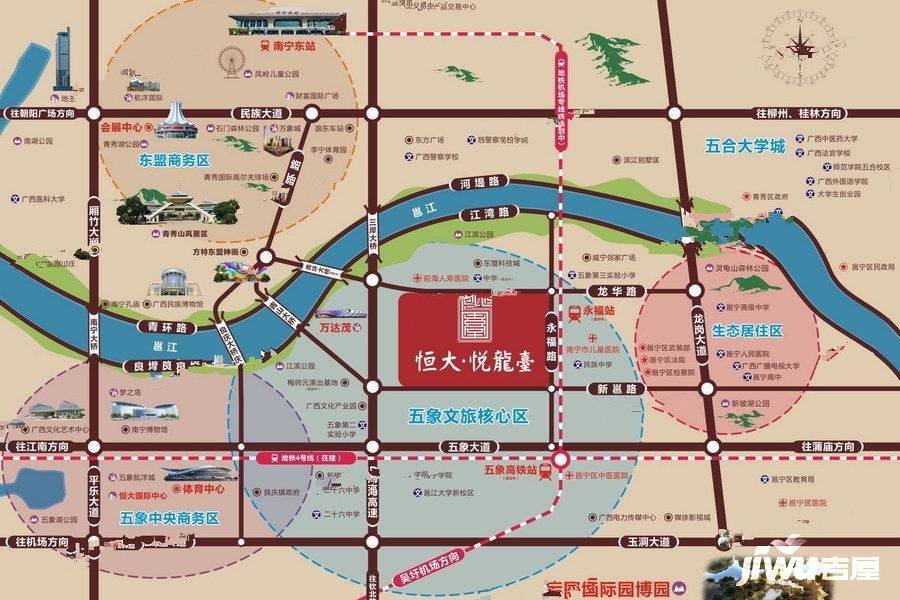 南宁恒大悦龙台位置交通图