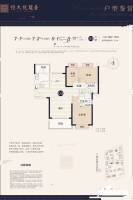 南宁恒大悦龙台3室2厅2卫121㎡户型图