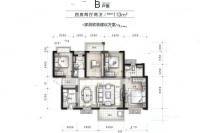 万科星都荟4室2厅2卫113㎡户型图