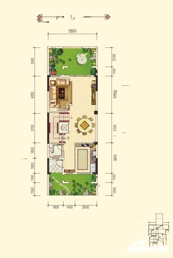 中国锦园5室5厅7卫219㎡户型图